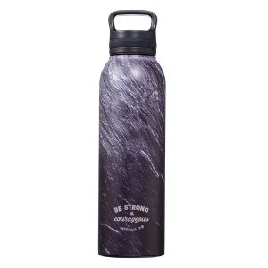 Strong And Courageous Stainless Steel Water Bottle, Black