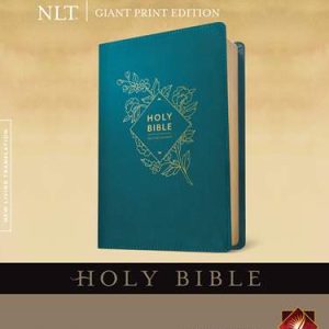 Holy Bible, Giant Print NLT -  LeatherLike, Teal Blue