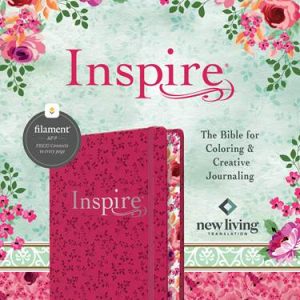 NLT Inspire Bible, Filament-Enabled Edition - The Bible for Coloring & Creative Journaling (Leatherlike Hardcover, Pink Peony)