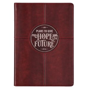 Hope and a Future Chestnut Brown Faux Leather Classic Journal - Jeremiah 29:11