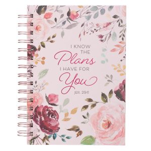 The Plans I Have for You Plum Floral Wire bound Journal - Jeremiah 29:11