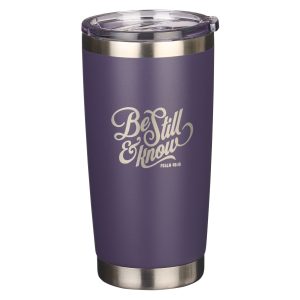 Be Still Purple Stainless-Steel Mug - Psalm 46:10