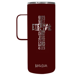Eternal Life Cross Stainless Steel Tumbler With Handle - 22 oz