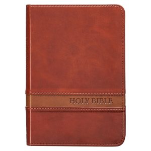 King James Version Bible - Compact Two-tone Brown Faux Leather (Large Print)