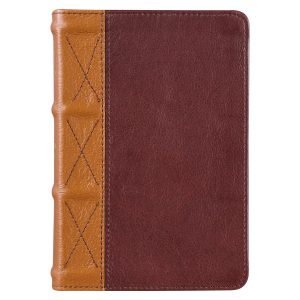 KJV Bible - Compact Saddle Tan and Butterscotch Full Grain Leather (Large Print)