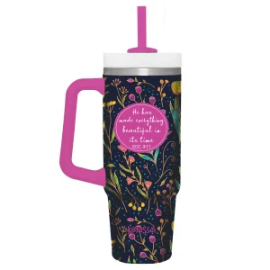 Everything Beautiful Stainless Steel Mug With Straw - 30 oz