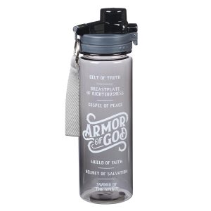 Armor of God Plastic Water Bottle in Black - Ephesians 6:10 -18