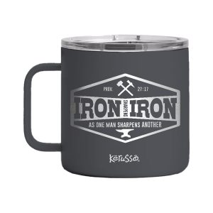 Iron Sharpens Iron Stainless Steel Mug With Handle - 14 oz