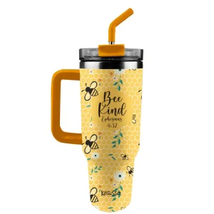 Bee Kind Stainless Steel Mug With Straw - 40 oz
