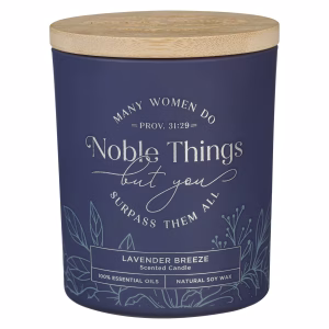 Noble Things Lavender Breeze Candle in a Glass Jar - Proverbs 31:29